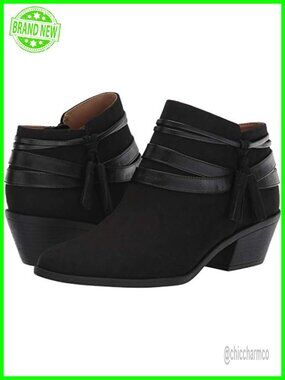 Suede Ankle Bootie Block Heel Round Toe Casual Fall Boots